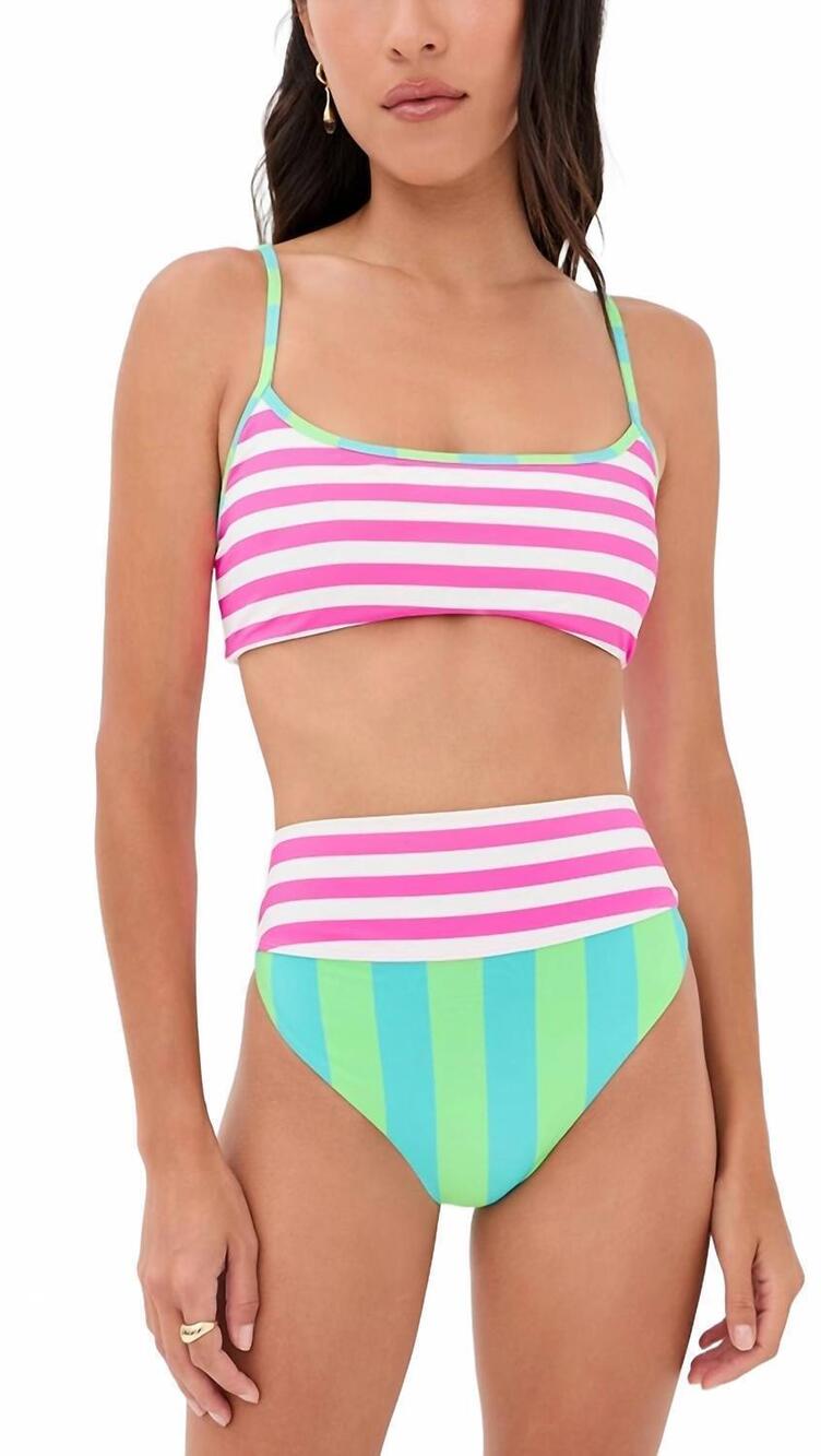 NEW BEACH RIOT val bralette bikini top and highway bikini bottom set in cove str